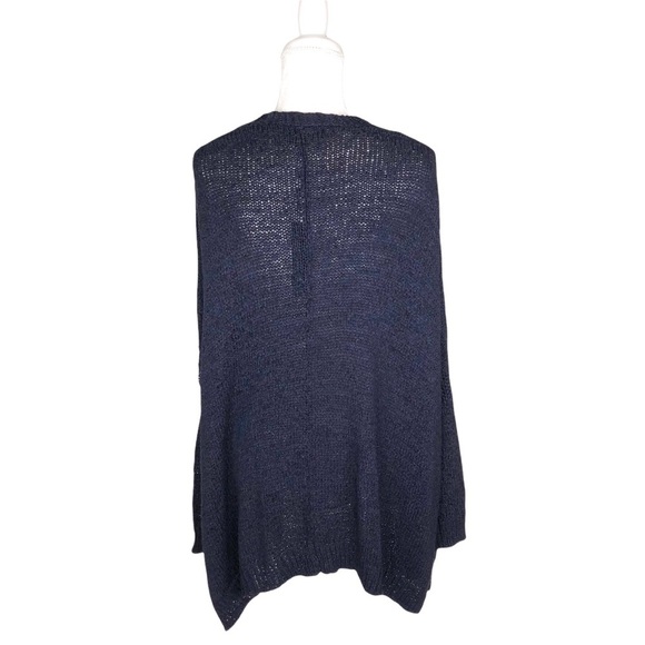 NWT Catherine Malandrino navy blue chunky cardigan open draped sweater XS - Picture 7 of 9
